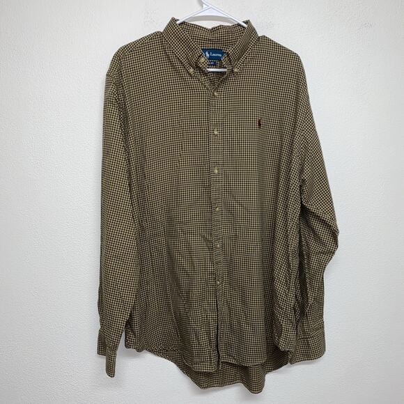 Vintage Ralph Lauren Shirt Mens XL Brown Plaid Classic Fit Button Down Preppy - Picture 1 of 7